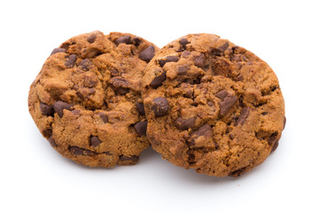 Chocolate Chip Cookie isolated on white background.