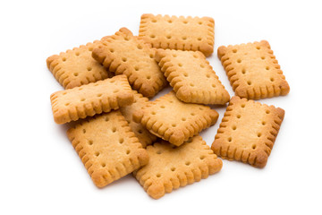 Tasty cookies biscuits on the  isolated background.