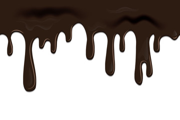 Vector seamless frame with chocolate, flowing down paint
