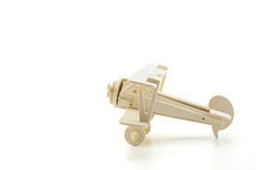 Wood airplane isolated on white with clipping path