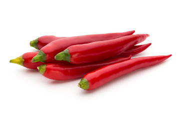 Red chilli pepper isolated on a white background.