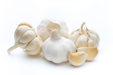 Garlic isolated on the white background.