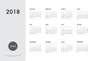 Calendar 2018 template