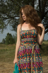 Redhead Woman Nature Portrait.