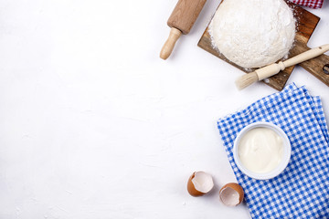 Fototapeta na wymiar dough for baking on a white background