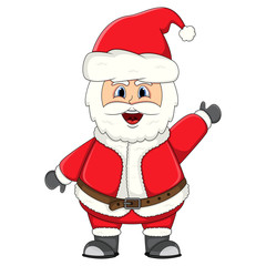 Santa claus with red and white costume for christmas cartoon - full color
