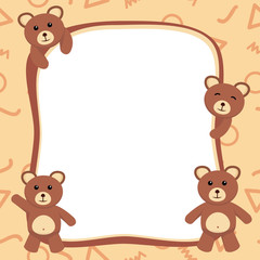 Cute Bear Photo Frame / Cute Bear Card Template