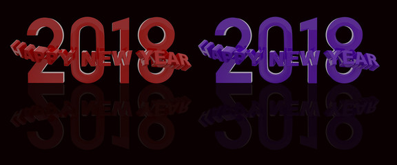 2018 New Year 3d rendering