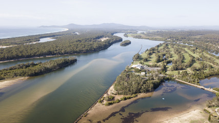 Aerial view of Nambucca heads,and the Nambucca river, New South Wales,Australia