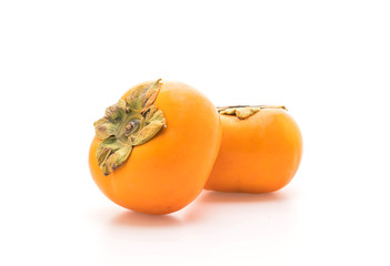 fresh persimmon on white background