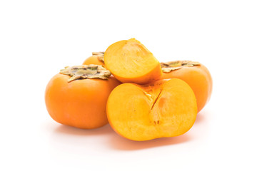fresh persimmon on white background