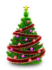 3d neon green Christmas tree