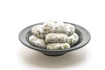 green tea mochi with red bean