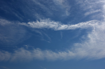 青空と雲「雲の風景」（二つに分かれる、人生の岐路などのイメージ）