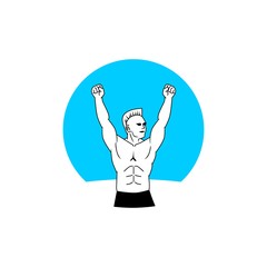 unique wrestling logo. vector. editable