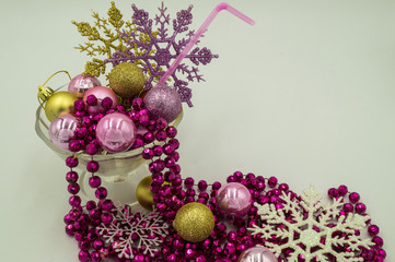 New Year, Christmas composition, New Year's cocktail