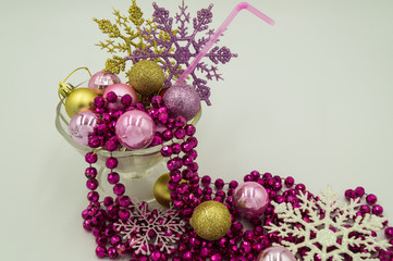 New Year, Christmas composition, New Year's cocktail