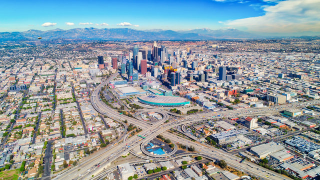 Aerial shot of downtown Los Angeles, ca.