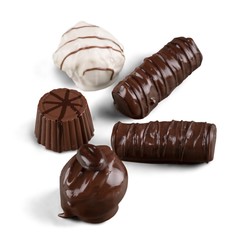 Assorted Dark, Milk and White Chocolate Candies / Pralines