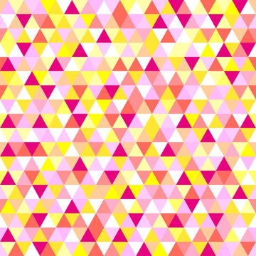 Seamless triangle pattern. Abstract geometric wallpaper of the surface. Cute background. Bright colors. Print for polygraphy, posters, t-shirts and textiles. Beautiful texture. Doodle for design