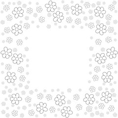 floral frame on a white background prints, greeting cards, invitations for holiday, birthday, wedding, Valentine's day, party