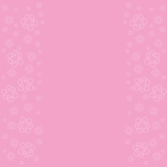 floral frame on a pink background prints, greeting cards, invitations for holiday, birthday, wedding, Valentine's day, party