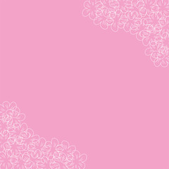 floral frame on a pink background prints, greeting cards, invitations for holiday, birthday, wedding, Valentine's day, party