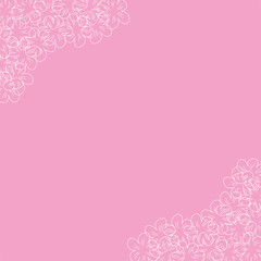floral frame on a pink background prints, greeting cards, invitations for holiday, birthday, wedding, Valentine's day, party