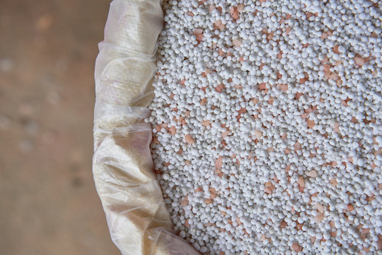  close up chemical Fertilizer in sacks