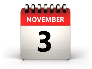 3d 3 november calendar