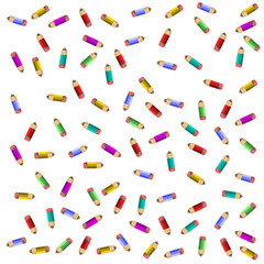 Background of pencils various colors. Back to school vector pattern.