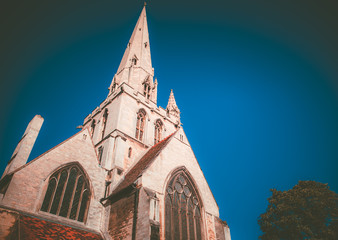 Historic Building in Cambridge, UK in vintage color
