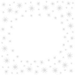 Festive frame with snowflakes on a white background. For posters, postcards, greeting for Christmas, new year.