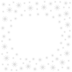 Festive frame with snowflakes on a white background. For posters, postcards, greeting for Christmas, new year.