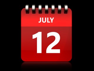 Obraz premium 3d 12 july calendar