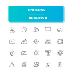 Line icons set. Business 1
