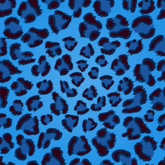 Seamless blue leopard texture pattern. EPS 8 vector illustration.
