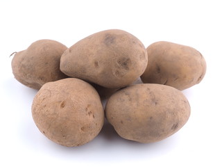potatoes on a white background