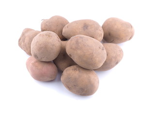 potatoes on a white background