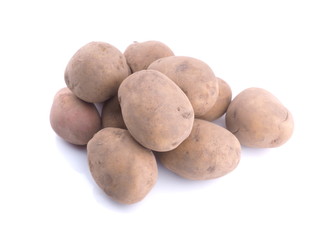 potatoes on a white background