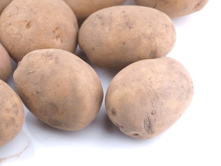 Fototapeta premium potatoes on a white background
