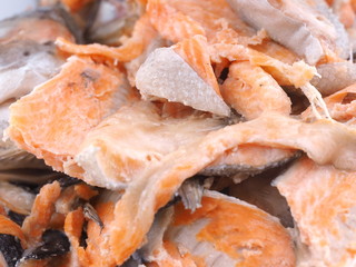 boiled red fish on a white background