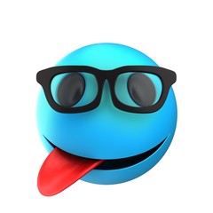 3d blue emoticon smile