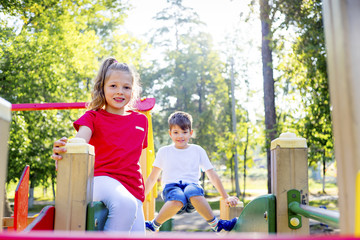 Fototapeta na wymiar Kids on playground