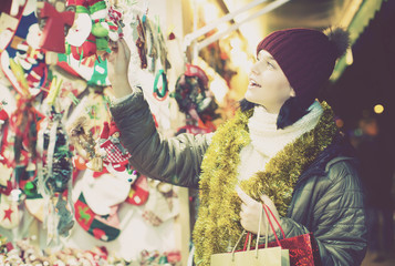 Sweet  teen girl with Christmas decoration