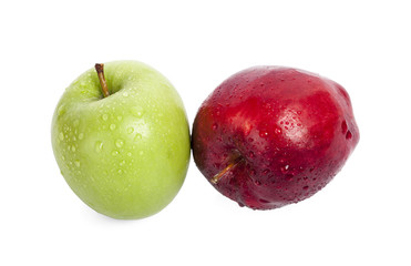 Red apple on white background
