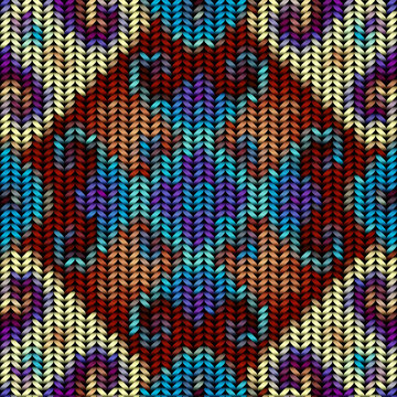 Seamless background pattern. Imitation of Sweater knitting with melange effect.