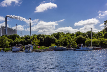 Copenhagen Denmark harbor panorama