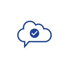 cloud check Icon computing concept vector illustration