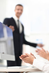 blurred image your business presentation. the business concept